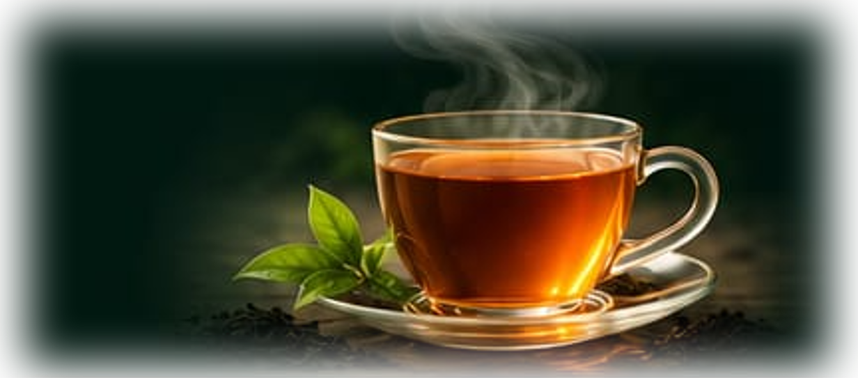 Steaming premium tea cup