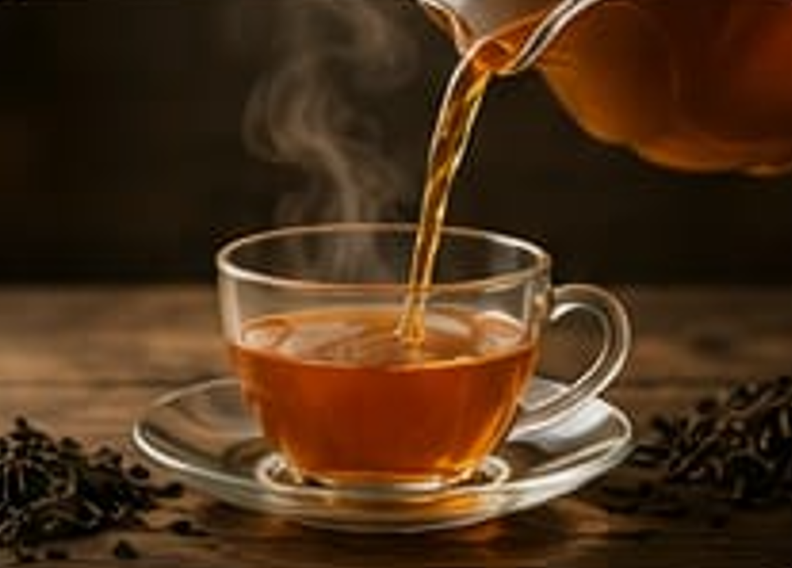 Pouring Hot Fresh Tea